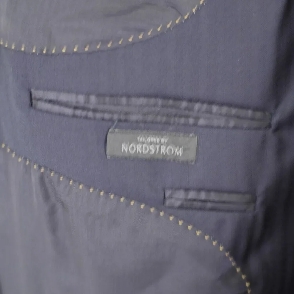 Hart Schaffner Marx Gold Trumpeter‎ Nordstrom Wool Blue Herringbone Blazer 44S